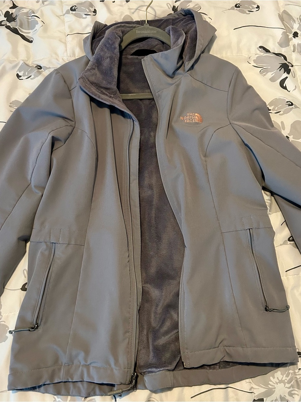 The North Face Women's Gray Hooded Softshell Jacket